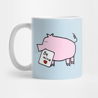 Cute Pig says Be Mine Valentines Day Mug